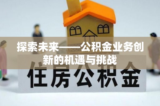 南部探索未来——公积金业务创新的机遇与挑战